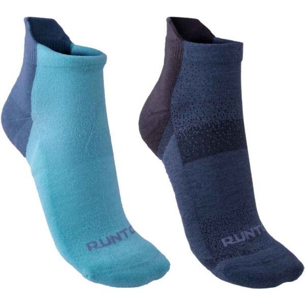 Runto Runto RUN SOCKS  2P 2 para sportskih čarapa s antibakterijskim tretmanom, plava, veličina