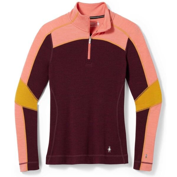 Smartwool Smartwool W CLASSIC THERMAL MERINO BL CB 1/4 ZB Ženska funkcionalna majica, boja vina, veličina