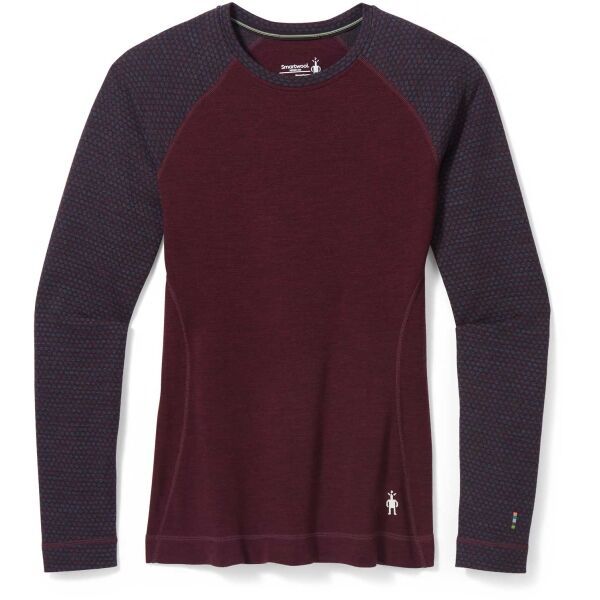 Smartwool Smartwool W CLASSIC THERMAL MERINO BL PATTERN CB Ženska majica, boja vina, veličina