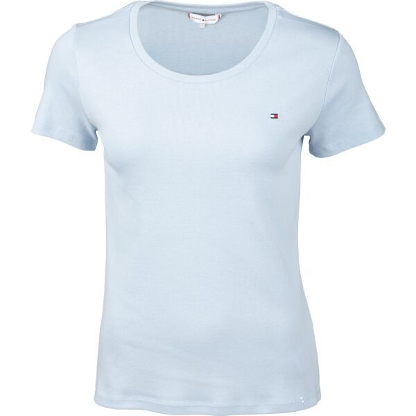 Tommy Hilfiger Tommy Hilfiger SLIM ROUND-NK TOP SS Ženska majica, svjetlo plava, veličina