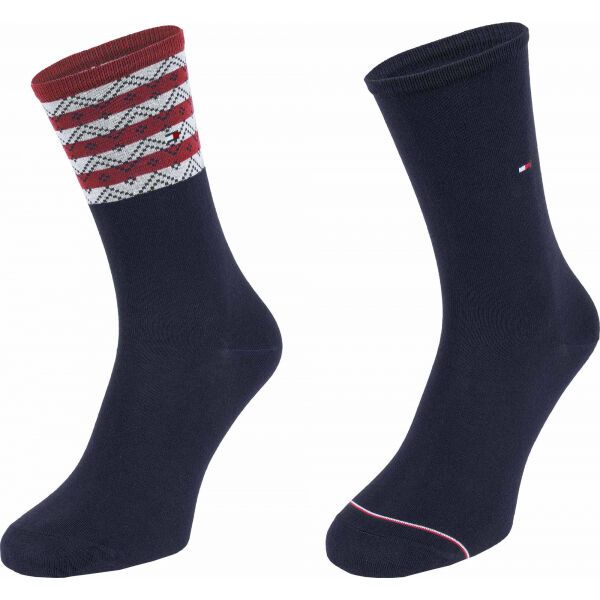 Tommy Hilfiger Tommy Hilfiger WOMEN SEASONAL TENCEL SOCK 2P FOLK STRIPE Ženske čarape, tamno plava, veličina