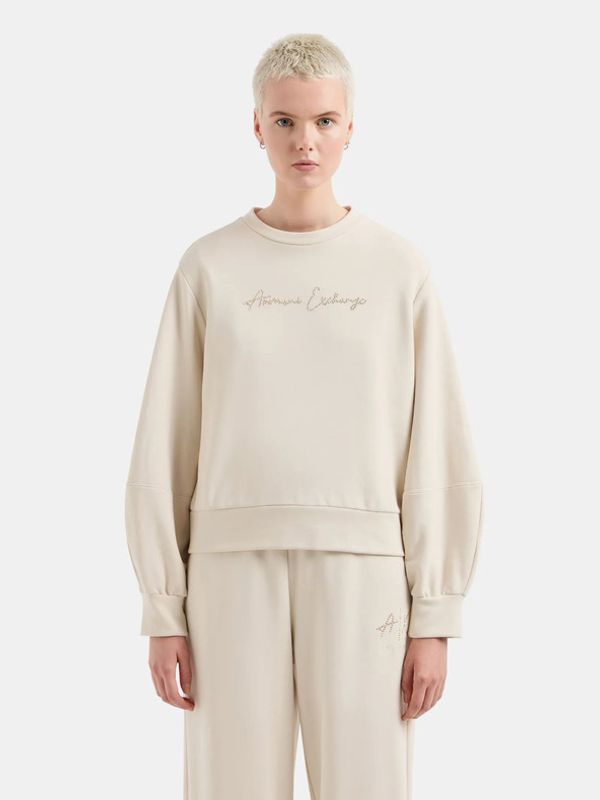 Armani Exchange Armani Exchange Majica dugih rukava bež