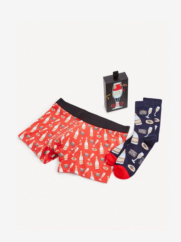 Celio Celio Boxerky a Čarape crvena