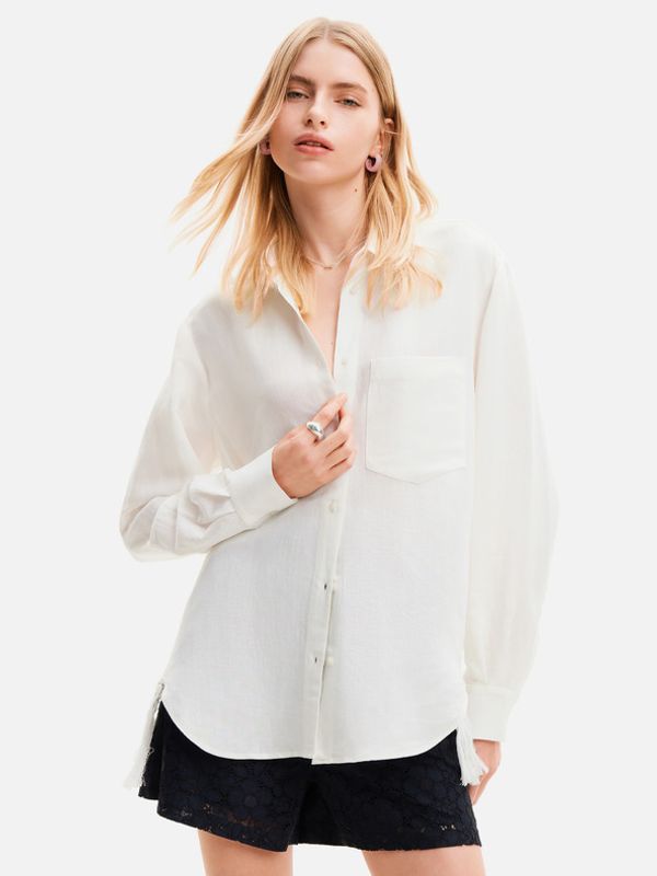 Desigual Desigual Fringes Košulja bijela