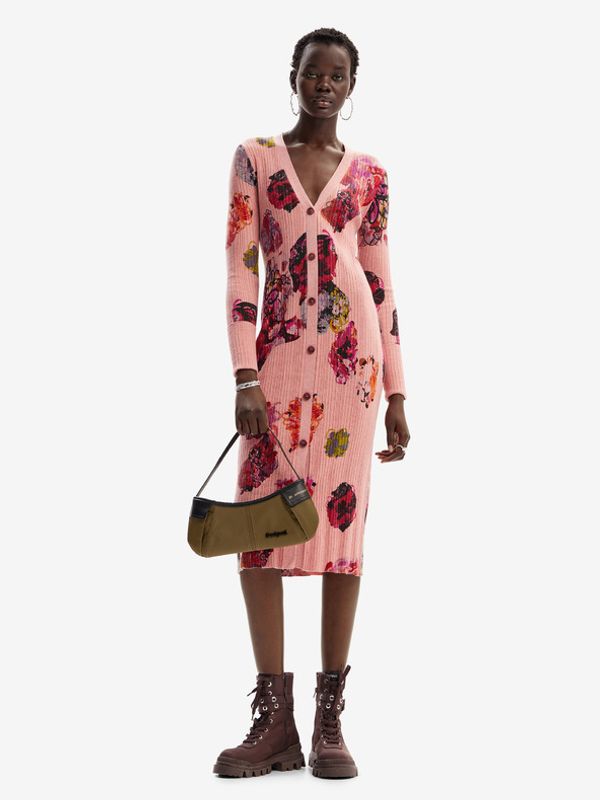 Desigual Desigual Maxflower Scrbble Lacroix Haljina ružičasta