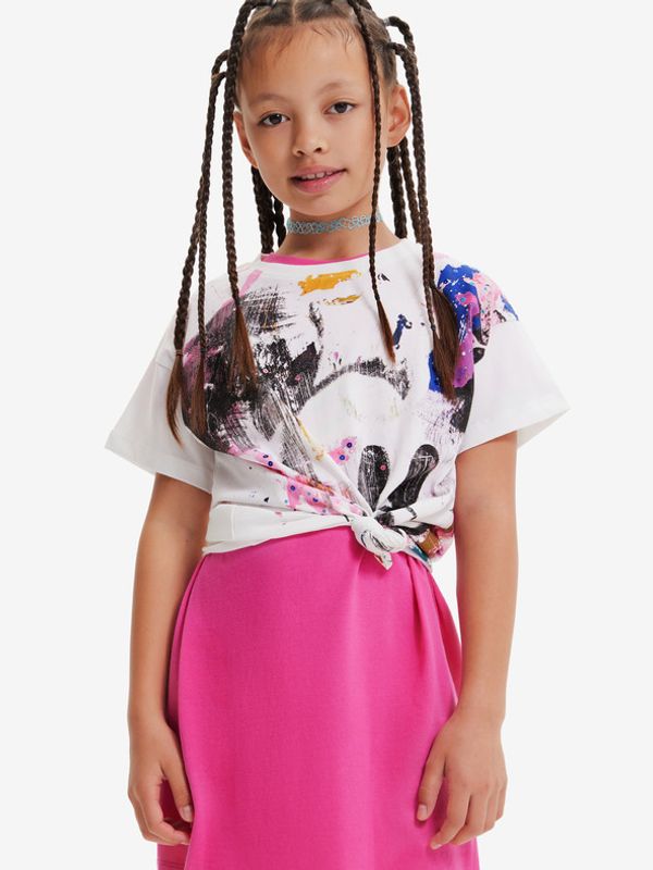 Desigual Desigual Mickey Splash Majica dječja bijela