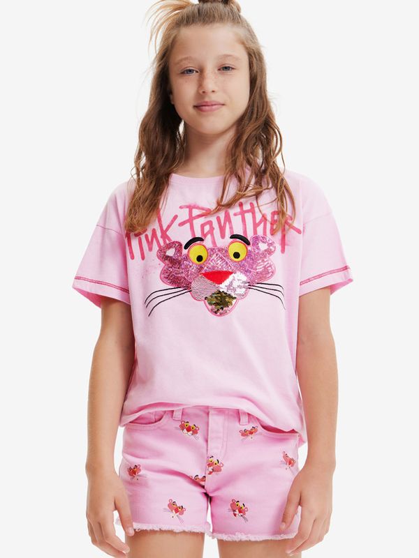 Desigual Desigual Pink Panther Majica dječja ružičasta