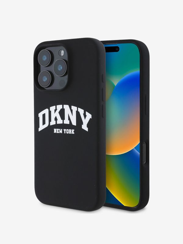 DKNY DKNY Liquid Silicone Arch Logo MagSafe iPhone 16 Pro Black Etui za telefon ljubičasta