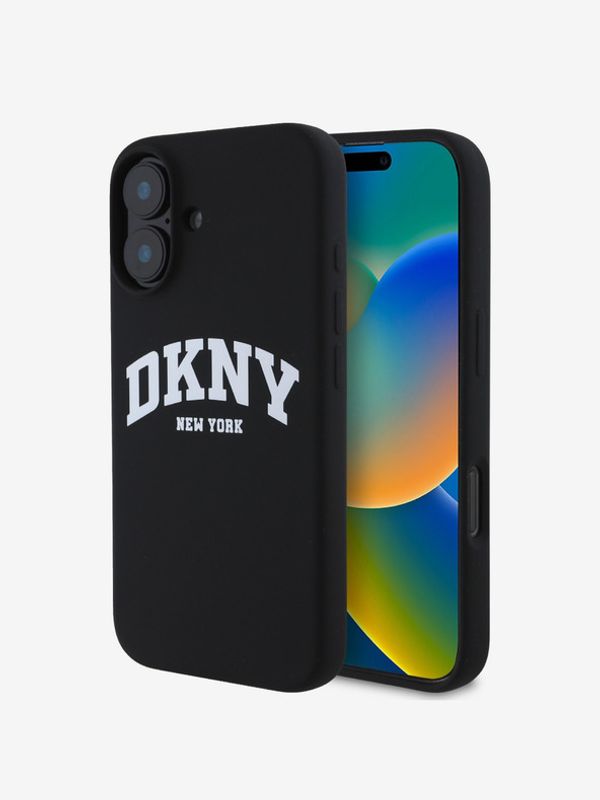 DKNY DKNY Liquid Silicone Arch Logo MagSafe Zadní Kryt pro iPhone 16 Plus Black Etui za telefon ljubičasta