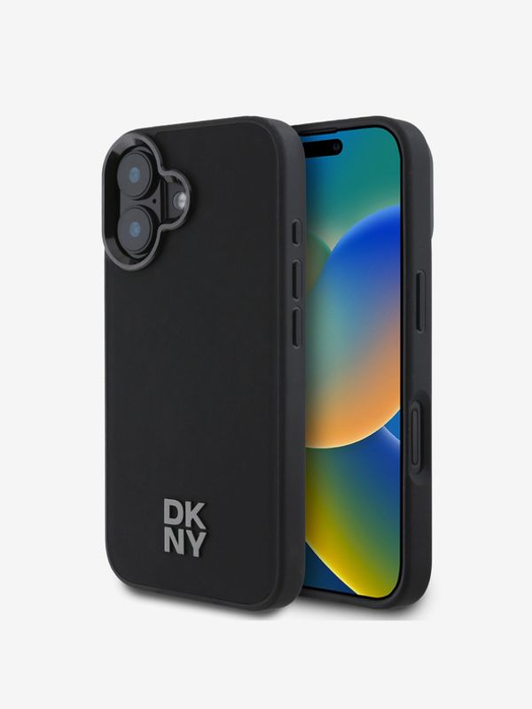 DKNY DKNY PU Leather Stack Logo Magsafe iPhone 16 Black Etui za telefon ljubičasta