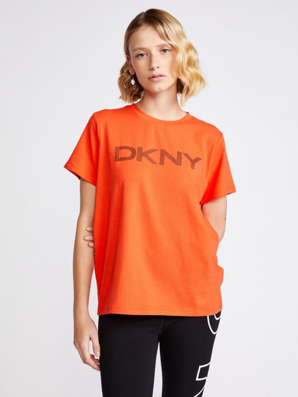 DKNY DKNY Striped Logo Majica narančasta