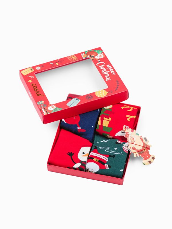 Edoti Edoti X-mas Čarape 4 para crvena