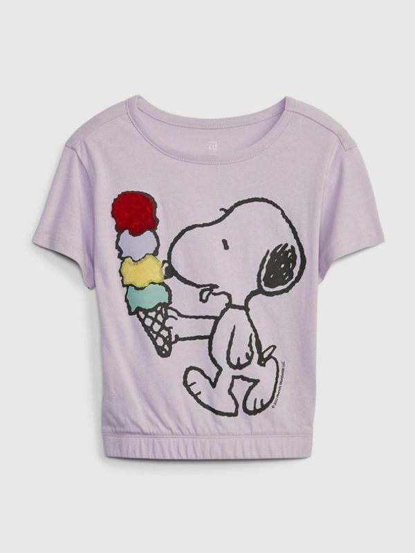 GAP GAP GAP & Peanuts Snoopy Majica dječja ljubičasta