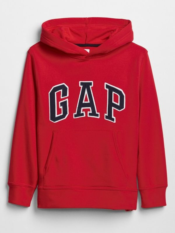 GAP GAP Logo Hoodie Majica dugih rukava crvena