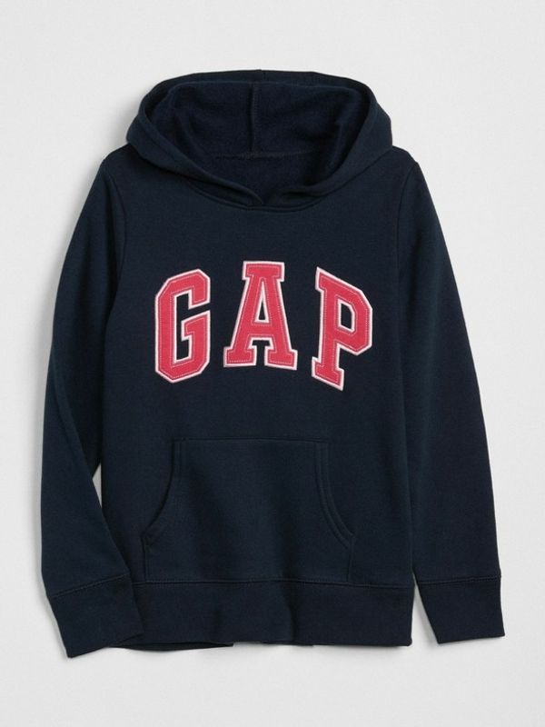 GAP GAP Logo hoodie sweatshirt Majica dugih rukava crna