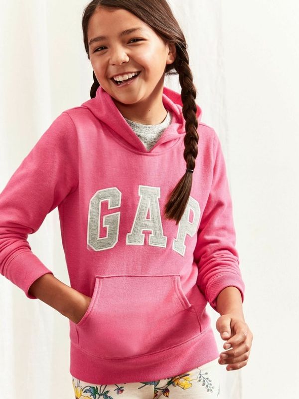 GAP GAP Logo hoodie sweatshirt Majica dugih rukava ružičasta