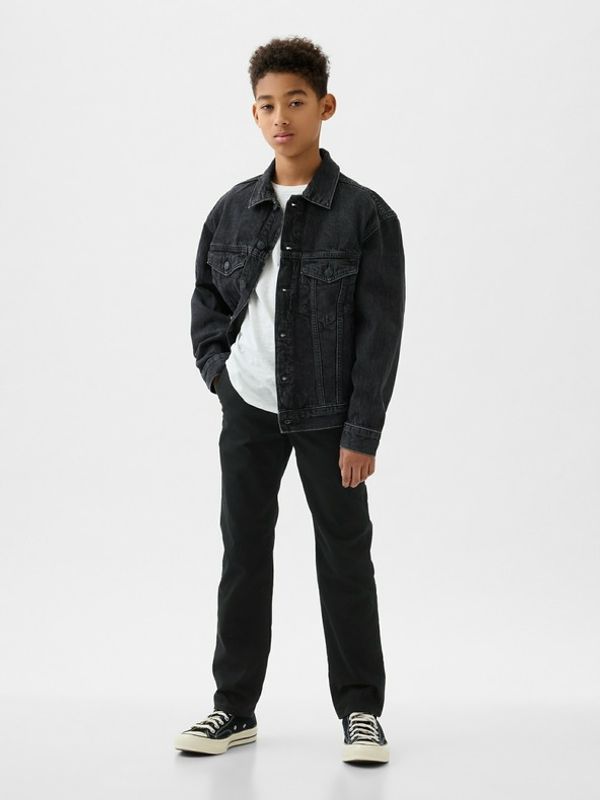 GAP GAP Uniform Lived-In Khakis Hlače dječje crna