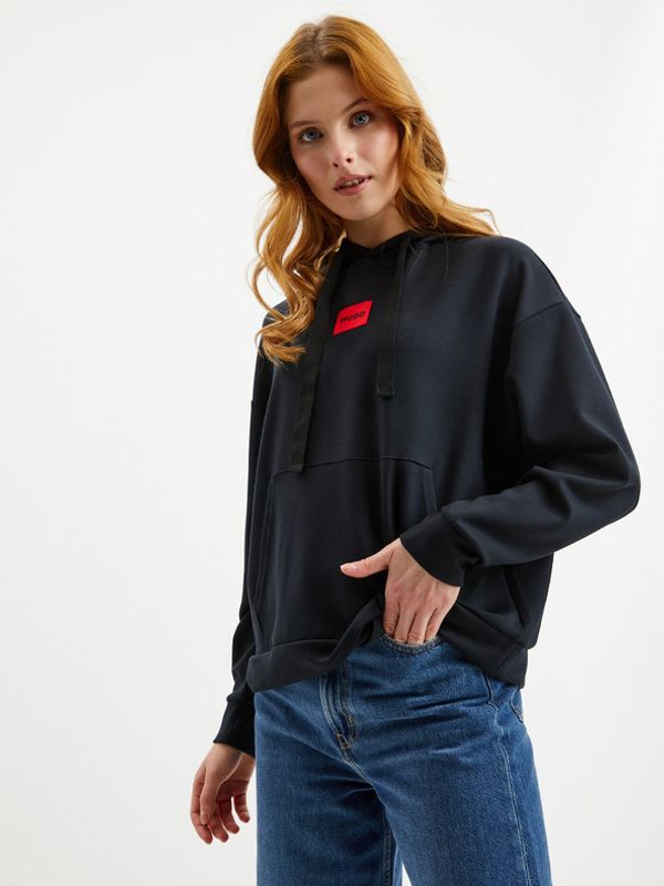 HUGO HUGO Majica dugih rukava crna