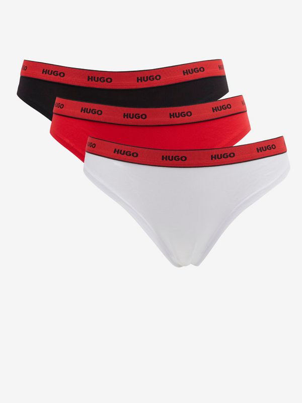 HUGO HUGO Triplet Thong Stripe 3-pack Gaćice bijela