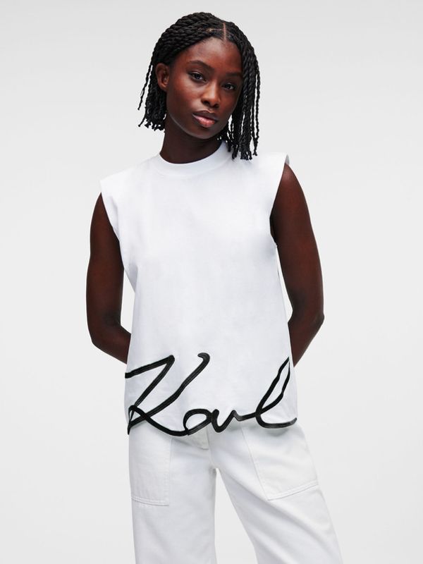 Karl Lagerfeld Karl Lagerfeld Karl Signature Majica bez rukava bijela