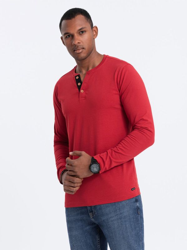 Ombre Clothing Ombre Clothing Henley Majica crvena