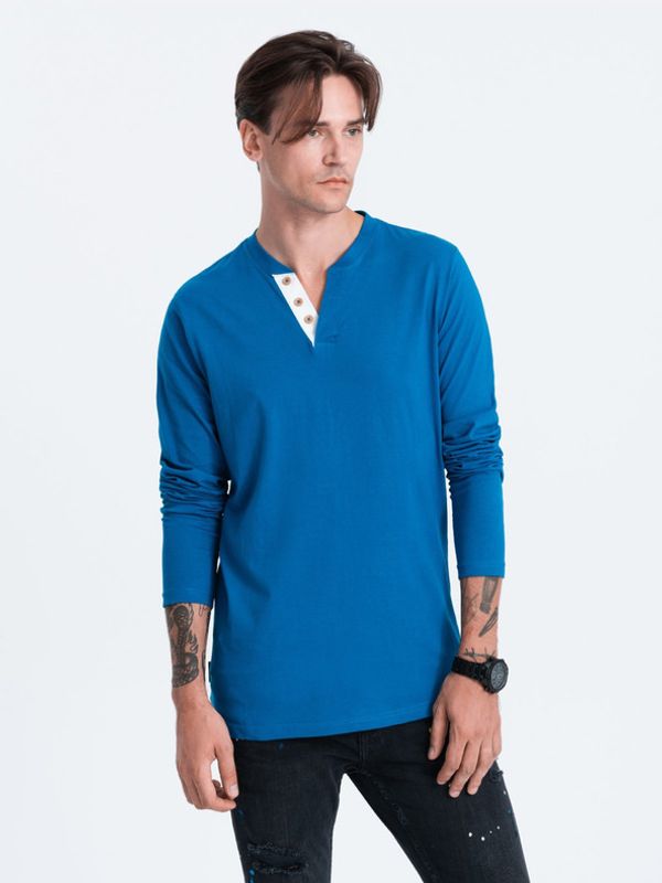 Ombre Clothing Ombre Clothing Henley Majica plava
