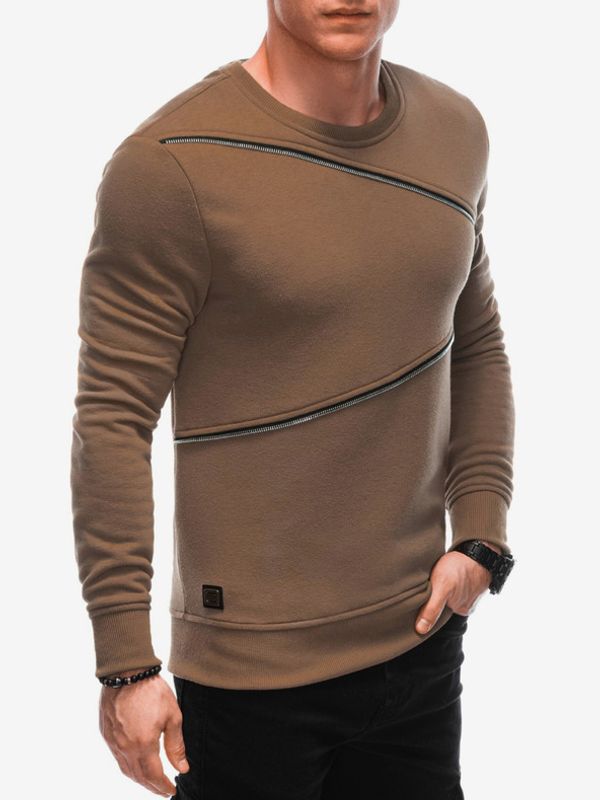 Ombre Clothing Ombre Clothing Majica dugih rukava smeđa