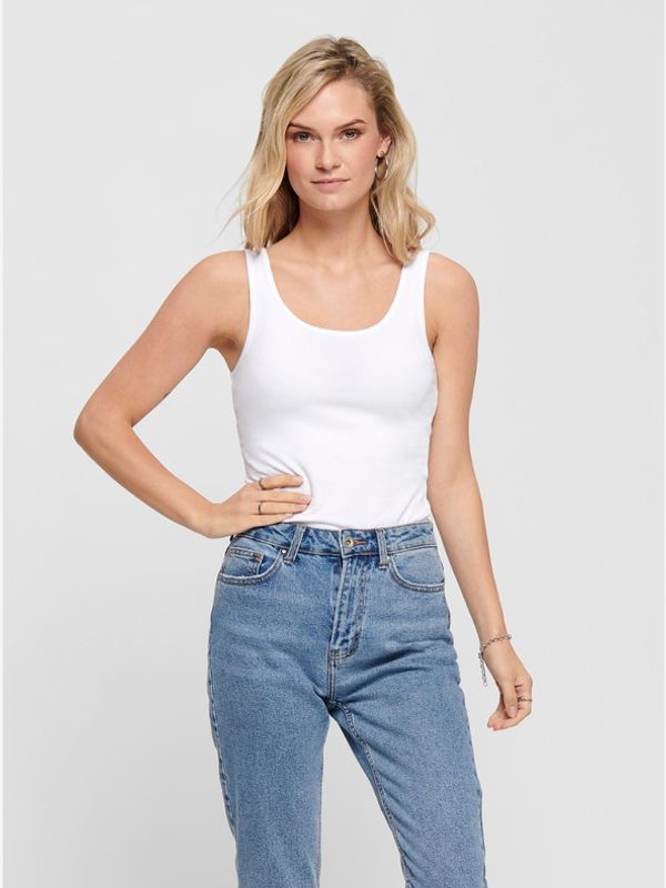 ONLY ONLY Live Love Majica bez rukava bijela