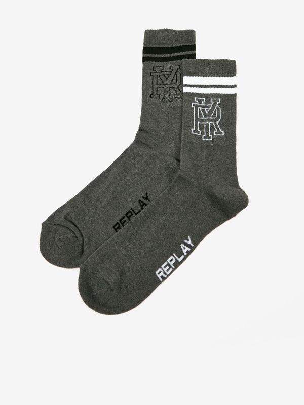 Replay Replay 2-pack Čarape siva