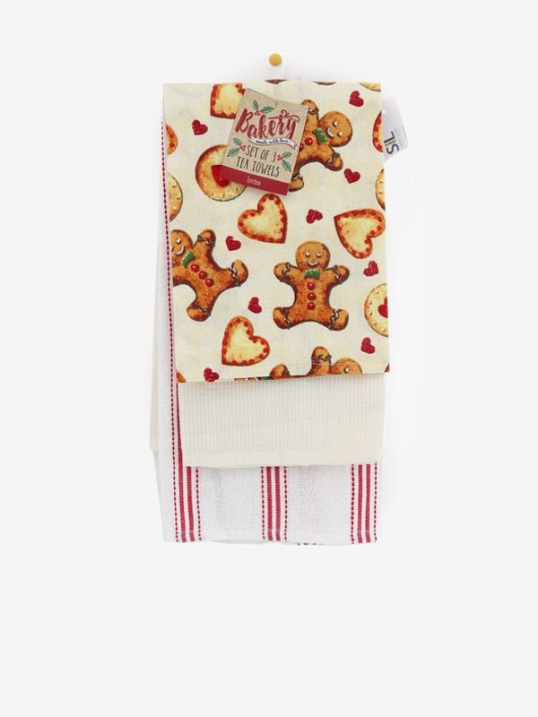 SIFCON SIFCON Vánoční Perníčky Kuhinjska krpa bijela