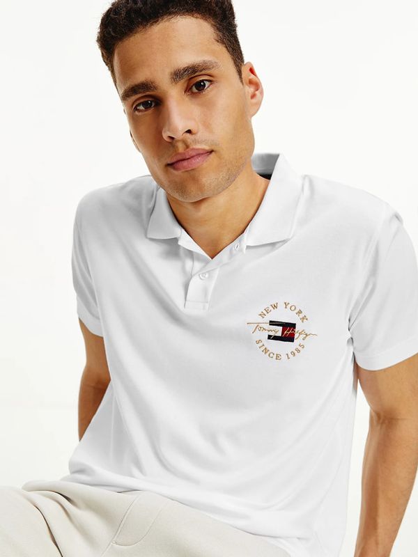 Tommy Hilfiger Tommy Hilfiger Icon Logo Interlock Polo majica bijela