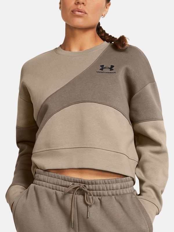 Under Armour Under Armour Essential Fleece Crop Crew Majica dugih rukava smeđa