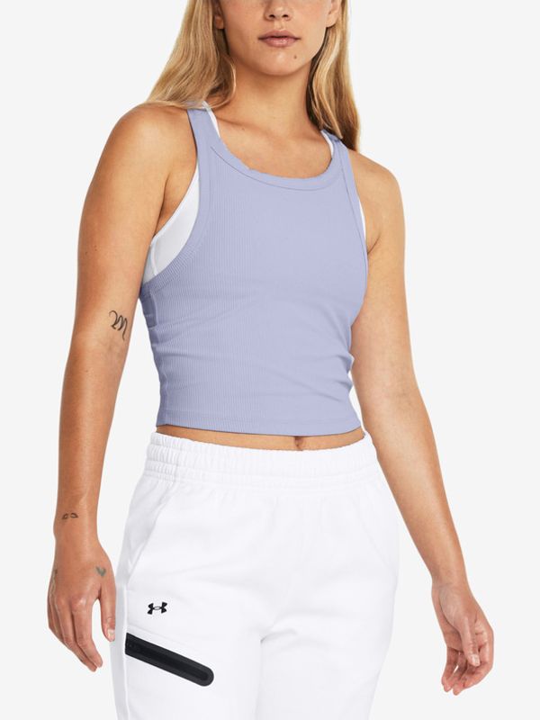 Under Armour Under Armour Meridian Rib Crop Majica bez rukava ljubičasta