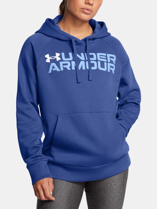 Under Armour Under Armour Rival Fleece Wordmark Hoodie Majica dugih rukava plava