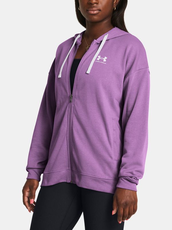 Under Armour Under Armour UA Rival Terry OS FZ Hooded Majica dugih rukava ljubičasta