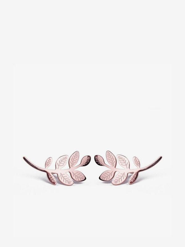 Vuch Vuch Leaves Rose Gold Naušnice ružičasta