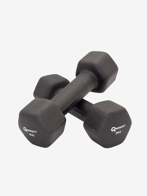 Worqout Worqout Neopren Dumbell 2kg Utezi za vježbanje crna