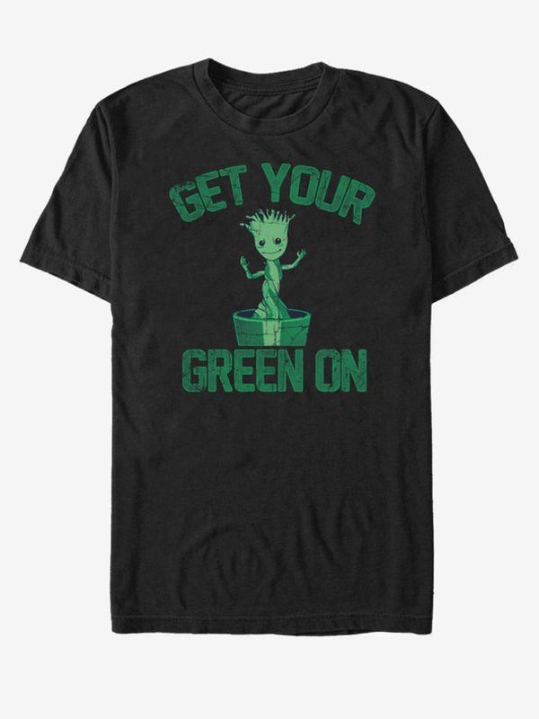 ZOOT.Fan ZOOT.Fan Get Your Green On Groot Strážci Galaxie Marvel Majica crna