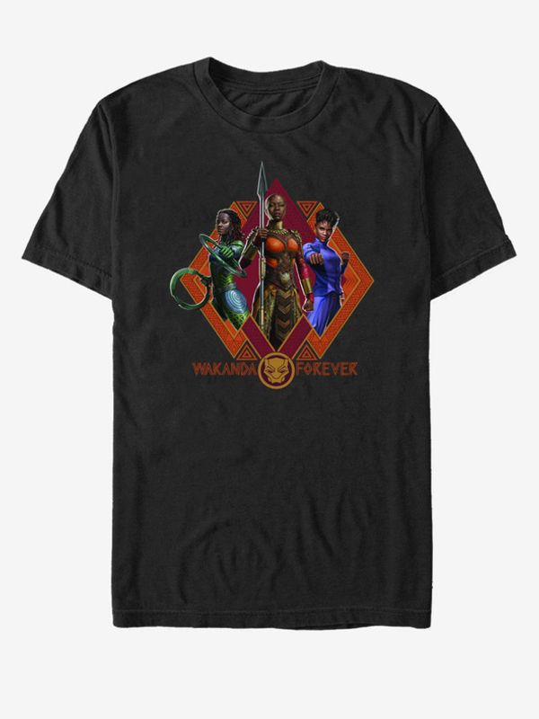ZOOT.Fan ZOOT.Fan Marvel Trio postav Black Panther: Wakanda nechť žije Majica crna